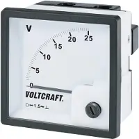 Voltcraft AM-72x72/25V Analog-Einbaumessgerät AM-72x72/25V 25 V Drehspule (AM-72x72/25V)