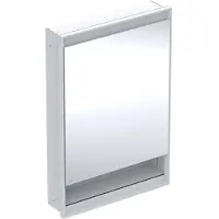 Geberit ONE armoire de toilette avec ComfortLight, 1 porte, avec niche, encastrée, blanc/aluminium, 60x90cm, 505.820.00.2, 505.820.00.2