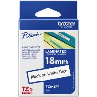 Brother Nastro TZe-241 - Nero su bianco (18 mm)