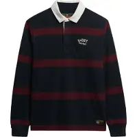 Superdry per uomo. M6010909A Polo blu navy Vintage Athletic Eagle (S), Casual, Cotone, Manica lunga