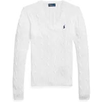 Ralph Lauren per donna. 211971870003 Maglione bianco in cotone lavorato a trecce (S), Casual