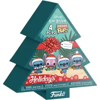 Funko POP! Portachiavi Tascabili In Vinile Scatola Delle Feste Albero 2025 Lilo &amp; Stitch 4 Cm 4 Unità