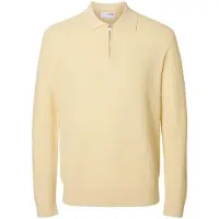 Selected Polo A Maniche Lunghe Uomini Bianco XXL