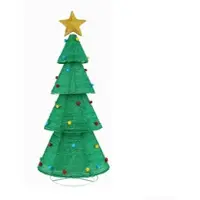 Costway Albero di Natale artificiale a LED , albero di Natale illuminato da 190 cm con 200 LED, stella e peluche, decorazione natalizia per interni ed esterni