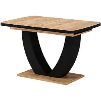 Vicco Tavolo da pranzo allungabile Fenaro Nero/Rovere 120-160 x 80 cm Allungabile, Model 58024