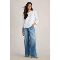 White Stuff Elise Dobby Mix Top Pale Ivory Taglia: 18 | Maglie a manica lunga Outlet | Donna | Bianco