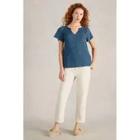 White Stuff Luella Embroidered Top Navy Multi Taglia: 6 | Magliette intime Outlet | Donna | Blu