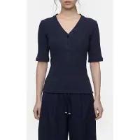Closed Half Placket V Neck T-shirts Dark Night Taglia: XS | Camicie Outlet | Donna | Nero