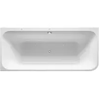 Duravit Baignoire balnéo Happy D.2, coin à gauche, double dos inclinés, habillage acrylique moulé, garniture de vidage et de trop-plein, système Air, 1800x800mm, 760316000AS0000, 760316000AS0000