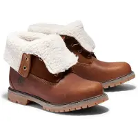 Timberland per donna. TB18328R2421 Stivaletti in pelle con chiusura arrotolabile e fodera marrone caldo (36 W), Basso, Stringhe, Casual