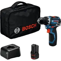Bosch Trapano avvitatore a batteria GSR 12V-32 Professional 12 V 32 Nm Brushless (06019N7003) + 2 batterie da 2,0 Ah + caricabatterie + borsa