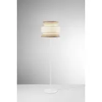 LUCE Design Lampada da terra Gazebo, naturale/beige, altezza 147 cm, rattan/tessuto