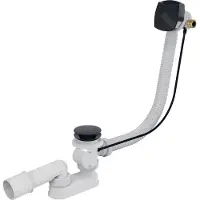 Kielle Set di scarico - Set di scarico e troppopieno per vasca con riempimento, lunghezza 570 mm, nero opaco 11601034