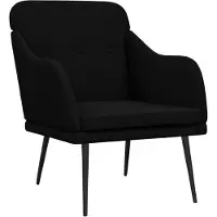 vidaXL Poltrona nera 63x76x80 cm tessuto