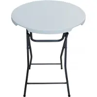 HABITAT ET JARDIN Tavolo alto pieghevole in plastica "Lili" Ø 80 cm - bianco