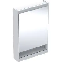Geberit ONE armoire de toilette avec ComfortLight, 1 porte, avec niche, montage apparent, blanc/aluminium, 60x90cm, 505.831.00.2, 505.831.00.2