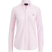 Ralph Lauren per donna. 211664416001 Camicia Oxford lavorata a maglia a righe rosa (XS), Casual, Cotone, Manica lunga
