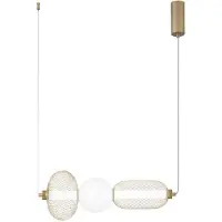 LUCE Design Lampada LED a sospensione INKAS, altezza 53 cm, vetro/metallo color oro CCT