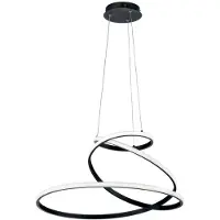 LUCE Design Lampada LED a sospensione COASTER, nera, Ø 60 cm, metallo, CCT