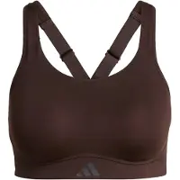 Adidas Reggiseno sportivo 'Optime' cioccolato / grigio scuro