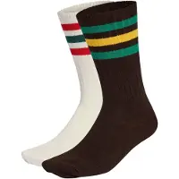 Adidas Originals Calzino 'Ribbed Crew 2 Pairs' marrone scuro / abete / rosso acceso / bianco