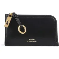 Ralph Lauren per donna. 427P04988002 Portacarte Polo ID in pelle con cerniera nero (OSFA), Casual