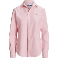 Ralph Lauren per donna. 211891377002 Camicia Oxford rosa attillata (48), Casual, Cotone, Classico, Manica lunga