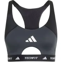 Adidas Reggiseno sportivo 'TECHFIT Workout Color Block Medium Support' grafite / nero / bianco