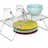 OCZ Mensola da cucina pieghevole in metallo, grigio, 37x21x13,5 cm