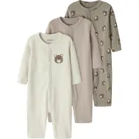 Name it Kid's Nightsuit 3-Pack Intimo Bambini (62, beige)