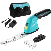 Duratech , tagliaerba elettrico a batteria da 12V, 2-in-1 per giardinaggio, con batteria da 2Ah e caricabatterie, inclusa una tasca. Ideale per rifinire i bordi del prato e per lavori di giardinaggio