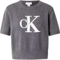 Calvin Klein Chunky Cotton Graphic Sweater B85 Charcoal Heather Taglia: L | Maglioni a maglia Outlet | Donna | Nero
