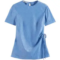 Scotch & Soda Crushed Satin Wrap Top Lake Blue Taglia: 34 | Magliette intime Outlet | Donna | Blu