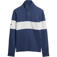 Superdry per uomo. M2014171A Maglia da rugby classica blu girocollo (L), Casual, Cotone