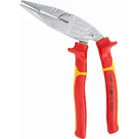 Stier Pinza telefonica Multi+, curva a 45°, 200 mm, testata VDE, pinza ad ago multifunzionale per afferrare, piegare, tagliare, guaine di sicurezza bicomponente
