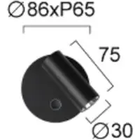 VIOKEF Appliance a LED Tara, nera, Ø 9 cm, metallo