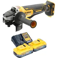 DeWalt Smerigliatrice angolare a batteria DCG 406 H2 18 V 125 mm Brushless + 2x batterie Powerstack 5,0 Ah + caricabatterie