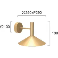 VIOKEF Applique a LED Marsi, color oro, Ø 25 cm, metallo