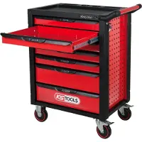 Ks Tools RACINGline SCHWARZ/ROT Carrello da officina con 7 cassetti