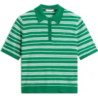 Tommy Hilfiger Merino Silk S/s Polo Nouv Green/calico Multi Stp Taglia: M | Polo Outlet | Donna | Verde