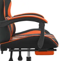 vidaXL Sedia da gioco con poggiapiedi in ecopelle nera e arancione