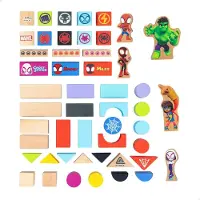 Woomax Spidey Amazing Set Di Blocchi Di Legno Friends 50 Pezzi