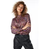Esqualo Blouse Gathered Collar Rewilding Print Print Taglia: 42 | Maglie a manica lunga Outlet | Donna