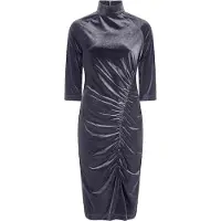 Esqualo Dress Velours Gathering Grey Taglia: S | Abiti Midi Outlet | Donna | Grigio