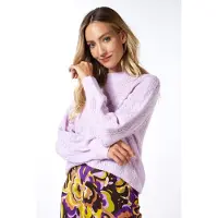 Esqualo Sweater Cable Ajour Lilac Taglia: S | Maglioni a maglia Outlet | Donna | Viola