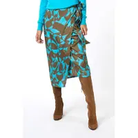 Esqualo Skirt Wrap Over Sateen Expressive Roots Print Taglia: 36 | Minigonne Outlet | Donna
