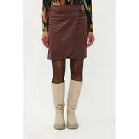 Esqualo Skirt Overlap Suedine Chocolate Taglia: 36 | Minigonne Outlet | Donna | Marrone