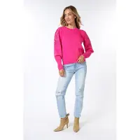 Esqualo Sweater Embroidery Anglaise Fuchsia Taglia: XS | Maglioni a maglia Outlet | Donna | Rosa