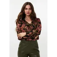 Esqualo Blouse V-neck Global Flower Print Taglia: 34 | Maglie a manica lunga Outlet | Donna