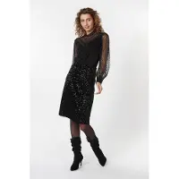Esqualo Skirt Velvet Sequins Black Taglia: 36 | Minigonne Outlet | Donna | Nero